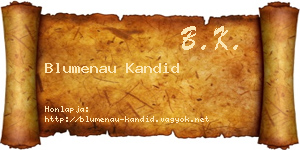 Blumenau Kandid névjegykártya
